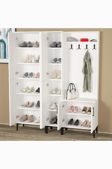 Kalender Dekor Rose-1-3-4 Portmanto Vestiyer Ayakkabılık - Resim 5