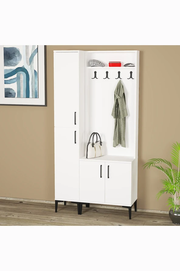 Kalender Dekor Rose-1-3 Portmanto Vestiyer Ayakkabılık