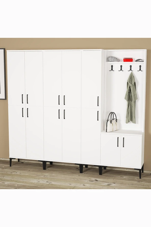 Kalender Dekor Rose-1-3-4-4 Portmanto Vestiyer Ayakkabılık
