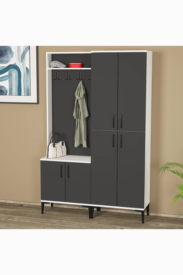 Kalender Dekor Rose-1-4 Portmanto Vestiyer Ayakkabılık - Resim 3