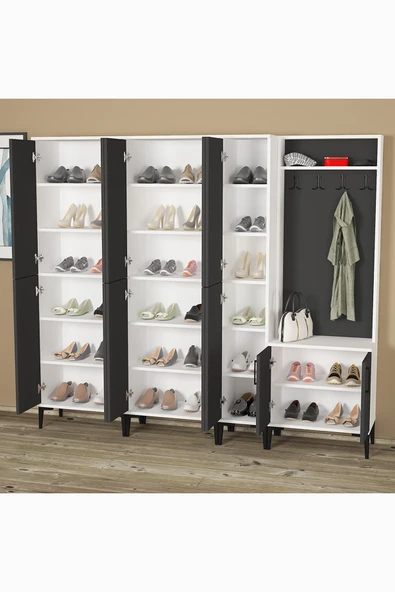 Kalender Dekor Rose-1-3-4-4 Portmanto Vestiyer Ayakkabılık - Resim 5