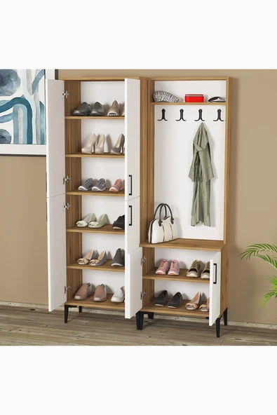 Kalender Dekor Rose-1-4 Portmanto Vestiyer Ayakkabılık - Resim 5