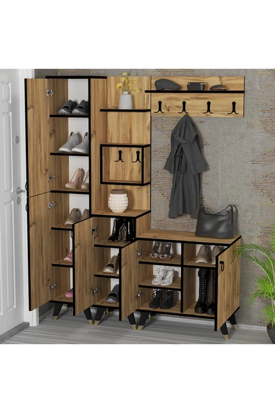 Kalender Dekor Sonia-1-2-3 Sn04 Ayakkabılık Vestiyer Portmanto - Resim 2