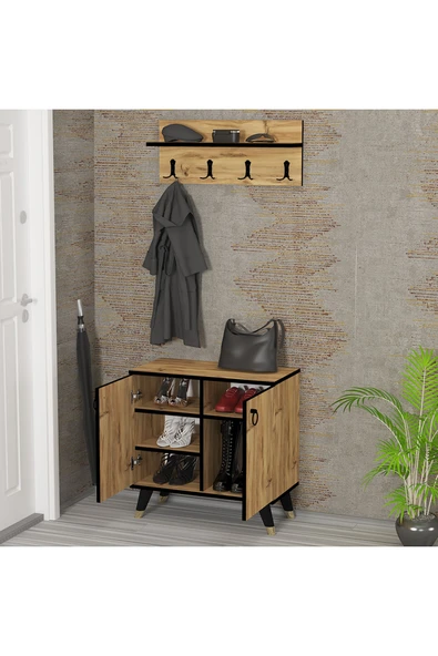 Kalender Dekor Sonia-1 Sn04 Ayakkabılık Vestiyer Portmanto - Resim 2