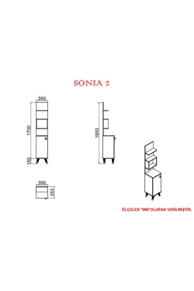 Kalender Dekor Sonia-1-2-3-4 Sn04 Ayakkabılık Vestiyer Portmanto - Resim 6