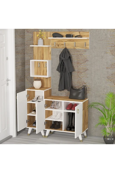 Kalender Dekor Sonia-1-2 Sn02 Ayakkabılık Vestiyer Portmanto - Resim 2