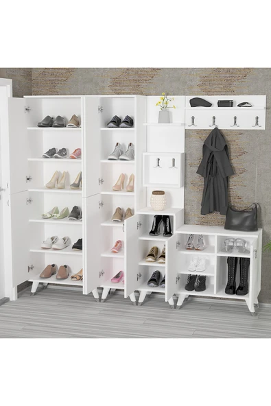 Kalender Dekor Sonia-1-2-3-4 Sn01 Ayakkabılık Vestiyer Portmanto - Resim 3