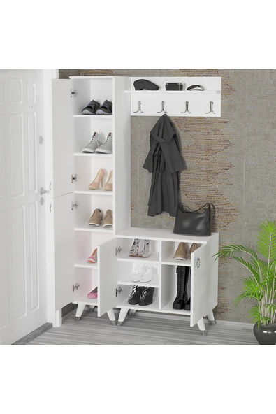 Kalender Dekor Sonia-1-3 Sn01 Ayakkabılık Vestiyer Portmanto - Resim 2