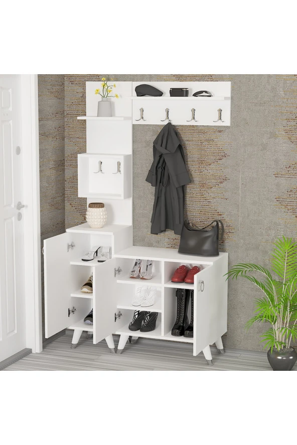 Kalender Dekor Sonia-1-2 Sn01 Ayakkabılık Vestiyer Portmanto