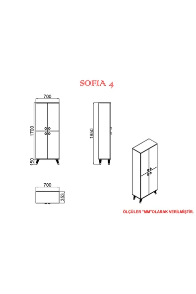 Kalender Dekor Sonia-4 Sn01 Ayakkabılık Vestiyer Portmanto - Resim 5