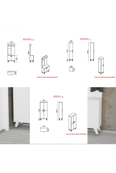 Kalender Dekor Sonia-5-3-4 Sn01 Ayakkabılık Vestiyer Portmanto - Resim 5