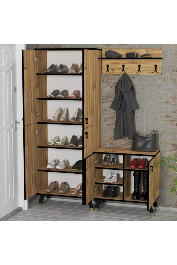 Kalender Dekor Sonia-1-4 Sn04 Ayakkabılık Vestiyer Portmanto - Resim 2