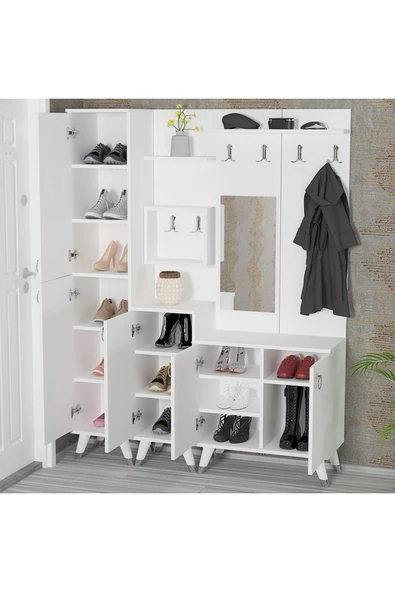 Kalender Dekor Sonia-5-2-3 Sn01 Ayakkabılık Vestiyer Portmanto - Resim 2