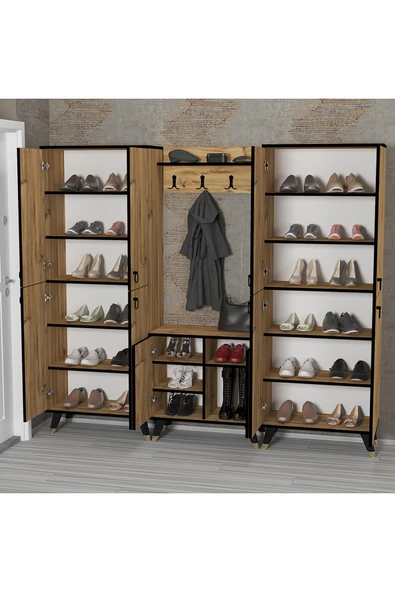 Kalender Dekor Sonia-1-4-4 Sn04 Ayakkabılık Vestiyer Portmanto - Resim 2