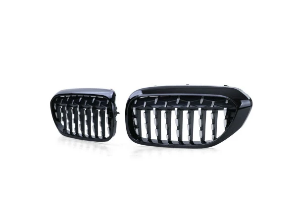 Bmw G30 Uyumlu 2017+ Diamond Böbrek - Piano Siyah - Resim 2