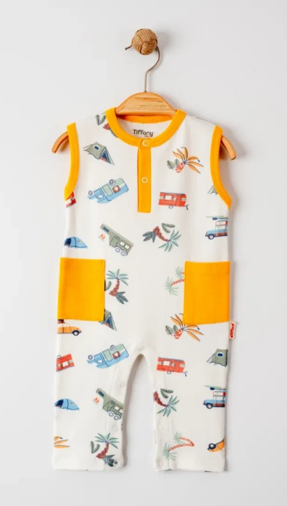 uğurböceğiçocuk Tiffany Baby Caravan Theme Bebek Atlet Tulum 12089 - 3