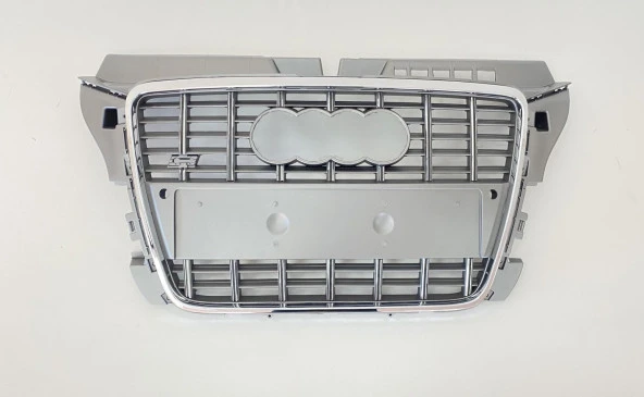 Audi A3 Uyumlu 2008-2012 Panjur S3 Gri/Krom Çerçeve - 1