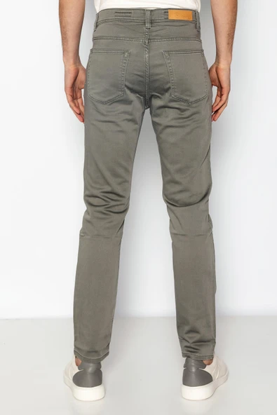 Erkek Taş Yıkama Likralı Örme Kumaş Rahat Şık Streç Kot Pantolon - 5