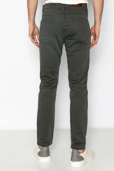 Erkek Taş Yıkama Likralı Örme Kumaş Rahat Şık Streç Kot Pantolon - 9