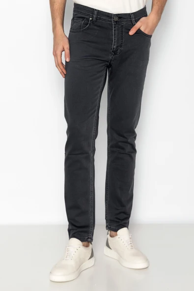 Erkek Taş Yıkama Likralı Örme Kumaş Rahat Şık Streç Kot Pantolon - 10