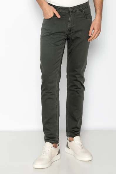 Erkek Regular Fit Süper Rahat Likralı Renkli Kot Pantolon - 6