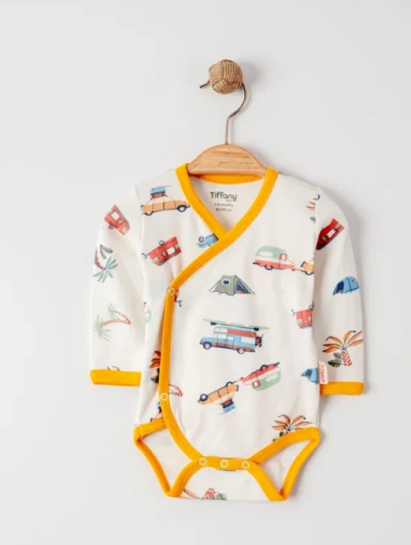 uğurböceğiçocuk Tiffany Baby Caravan Theme Kruvaze Bebek Body 12022 - 3