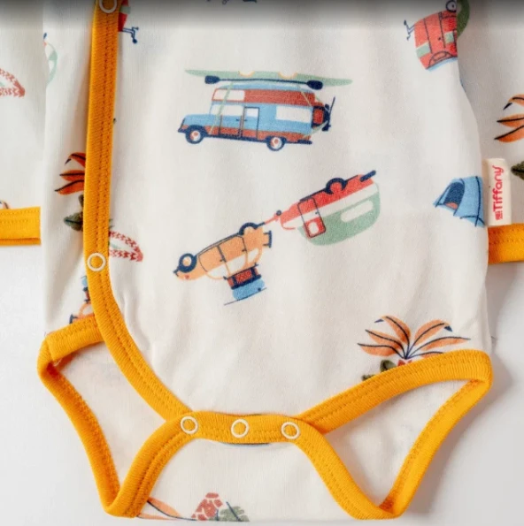 uğurböceğiçocuk Tiffany Baby Caravan Theme Kruvaze Bebek Body 12022 - 4