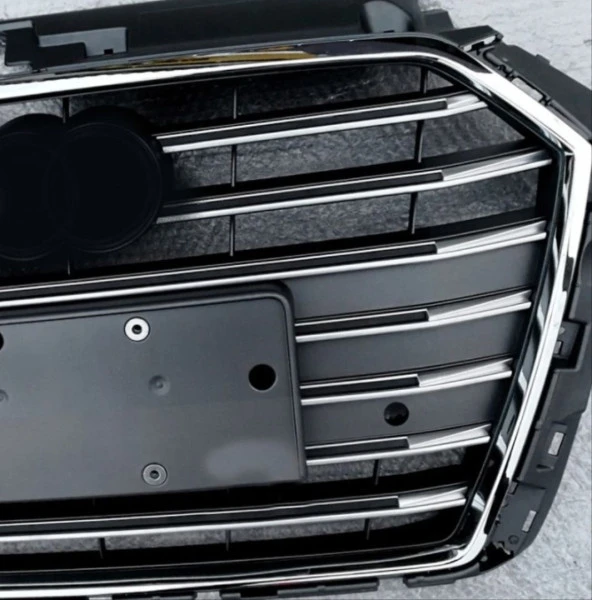 Audi A3 Uyumlu 2016-2020 Panjur S3 Siyah-Krom - 2