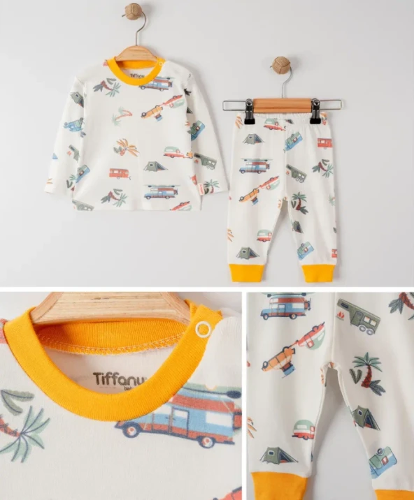 uğurböceğiçocuk Tiffany Baby Caravan Theme 2'li Bebek Takımı 12012