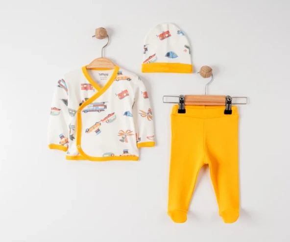 uğurböceğiçocuk Tiffany Baby Caravan Theme 3'lü Bebek Zıbın Seti 12078 - 3
