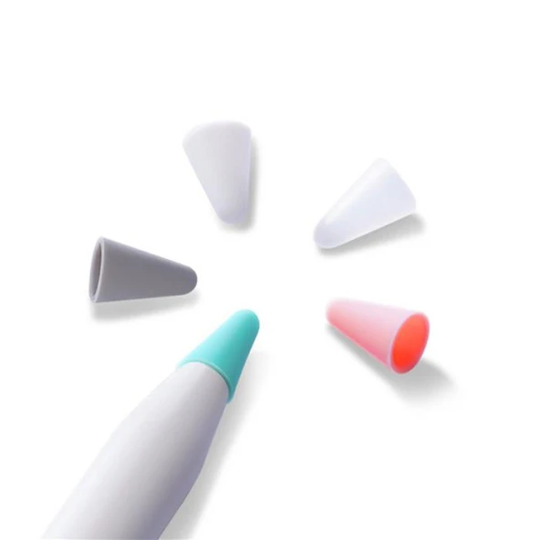 Coofbe Slikon 5 Renk 10 Adet Apple Pencil 1 Kalem Ucu Apple Pencil 2 Kalem Ucu Pürüzsüz Yapı - 2