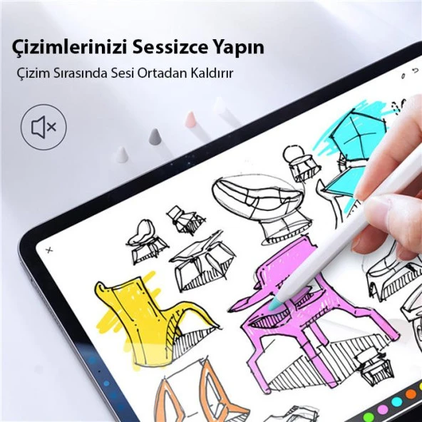 Coofbe Slikon 5 Renk 10 Adet Apple Pencil 1 Kalem Ucu Apple Pencil 2 Kalem Ucu Pürüzsüz Yapı - 4