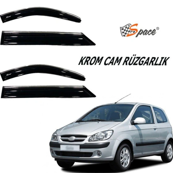 Krom Cam Uyumlu Rüzgarlığı 1.2Mm Hyundai Getz 2002 4Lü / Caru447