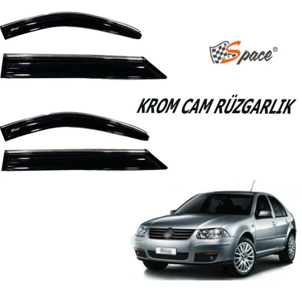 Krom Cam Uyumlu Rüzgarlığı 1.2Mm Volkswagen Bora 4Lü / Caru439