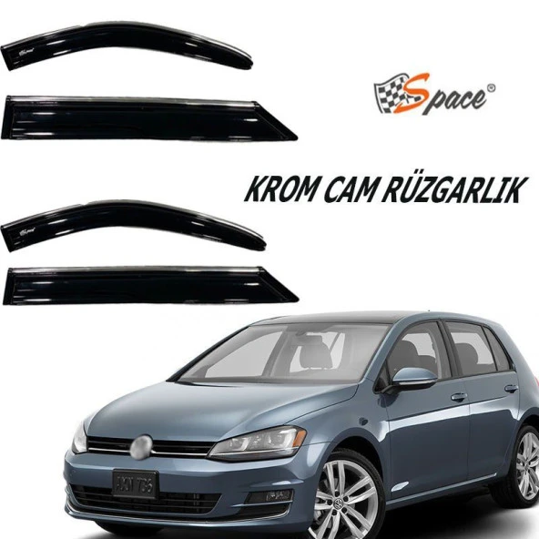 Krom Cam Uyumlu Rüzgarlığı 1.2Mm Volkswagen Golf 6 2009 4Lü / Caru445