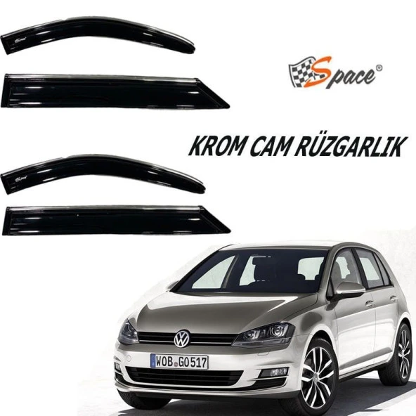 Krom Cam Uyumlu Rüzgarlığı Volkswagen Golf 7 2014-2020 / Caru409