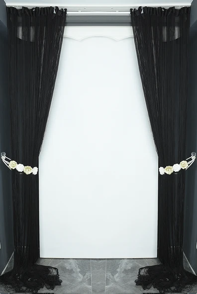 İP PERDE İNCE ZİNCİR ANTRASİT RENK 300 x 280 CM - Resim 7