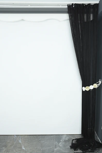 İP PERDE İNCE ZİNCİR ANTRASİT RENK 300 x 280 CM - Resim 6