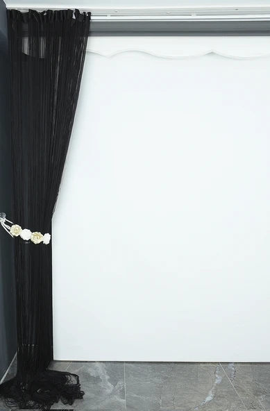 İP PERDE İNCE ZİNCİR ANTRASİT RENK 300 x 280 CM - Resim 5