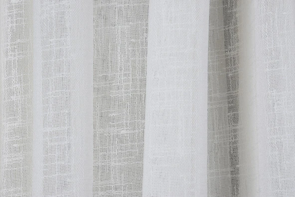 KETEN 1525 MODEL KREM RENK TEK KANAT Hazır dikilmiş Pileli Fon Perde 300*260 cm - Resim 5