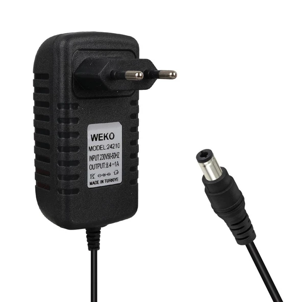 Weko 8.4 Volt 1 Amper Krokodil Uçlu Akü Şarj Adaptör Akü Şarj Cihazı - 8