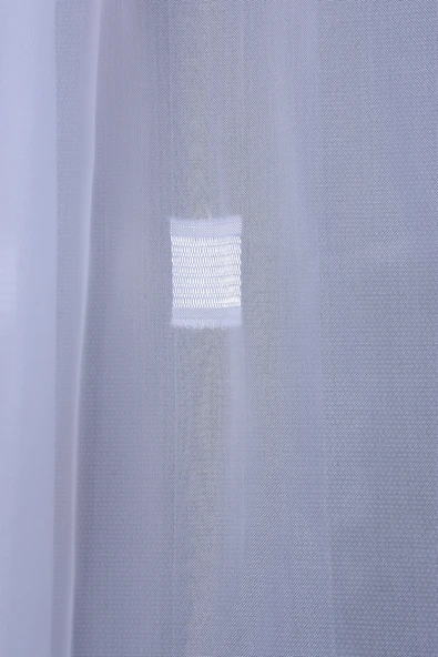 TERGAL KIRMIZI-BEYAZ KARELİ BEYAZ RENK TEK KANAT Hazır Dikilmiş Pileli Fon Perde 300*260 Cm - Resim 5