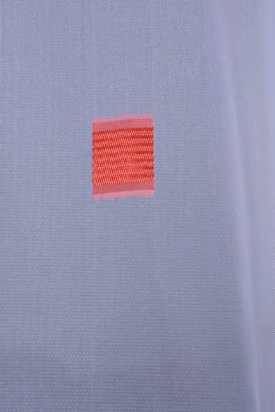 TERGAL KIRMIZI-BEYAZ KARELİ BEYAZ RENK TEK KANAT Hazır Dikilmiş Pileli Fon Perde 300*260 Cm - Resim 4