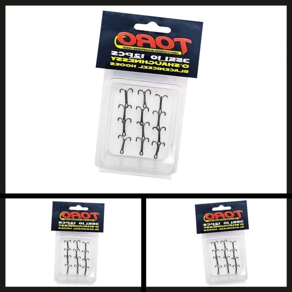 Uyguna-Yakala12 Adet (3551) Protackle Üçlü İğne Siyah Nikel No:10-GNE.012 - Resim 2