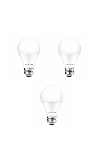 3 Adet Gecem 9W Led Ampul E27 Duy 6500K - Beyaz Işık
