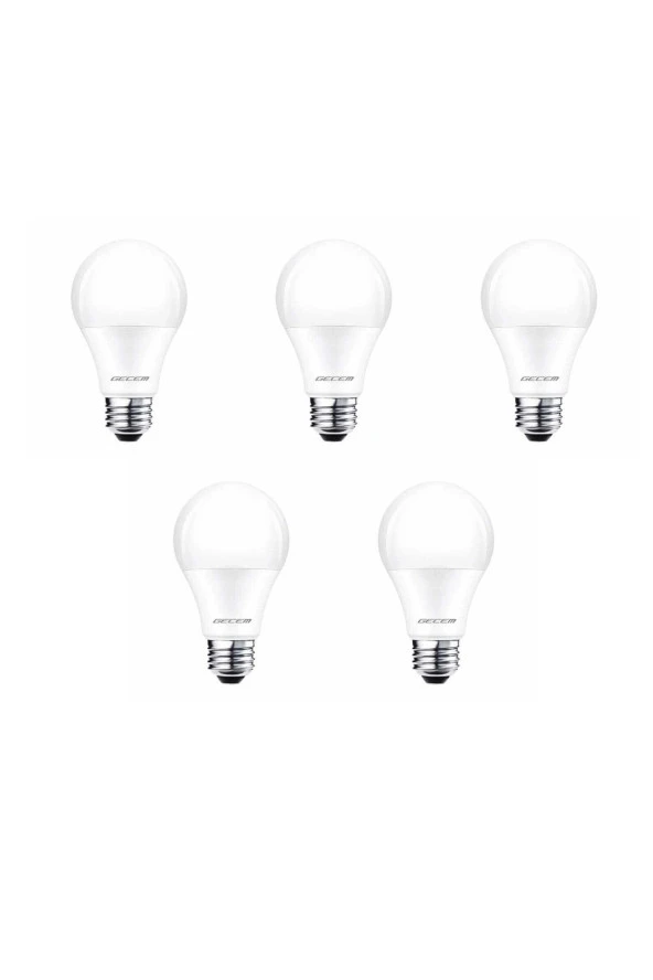 5 Adet Gecem 9W Led Ampul E27 Duy 6500K - Beyaz Işık
