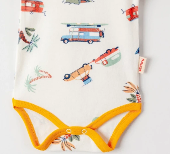 uğurböceğiçocuk Tiffany Baby Caravan Theme Yarım Kol Bebek Body 12008 - 6