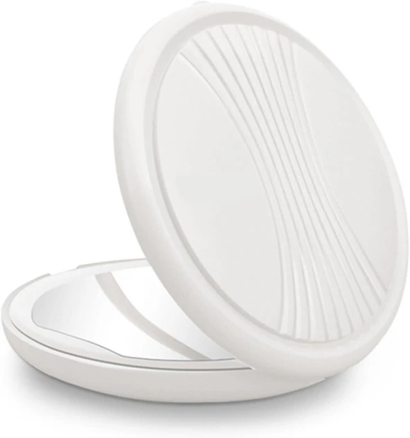 Valkyrie 1X 5X LED Işıklı Makyaj Aynası - Cep Çanta Cüzdan Aynası - 3