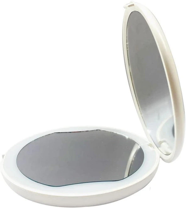 Valkyrie 1X 5X LED Işıklı Makyaj Aynası - Cep Çanta Cüzdan Aynası - 5