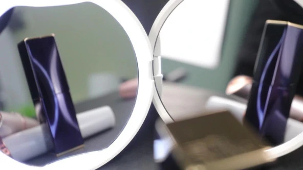 Valkyrie 1X 5X LED Işıklı Makyaj Aynası - Cep Çanta Cüzdan Aynası - 10